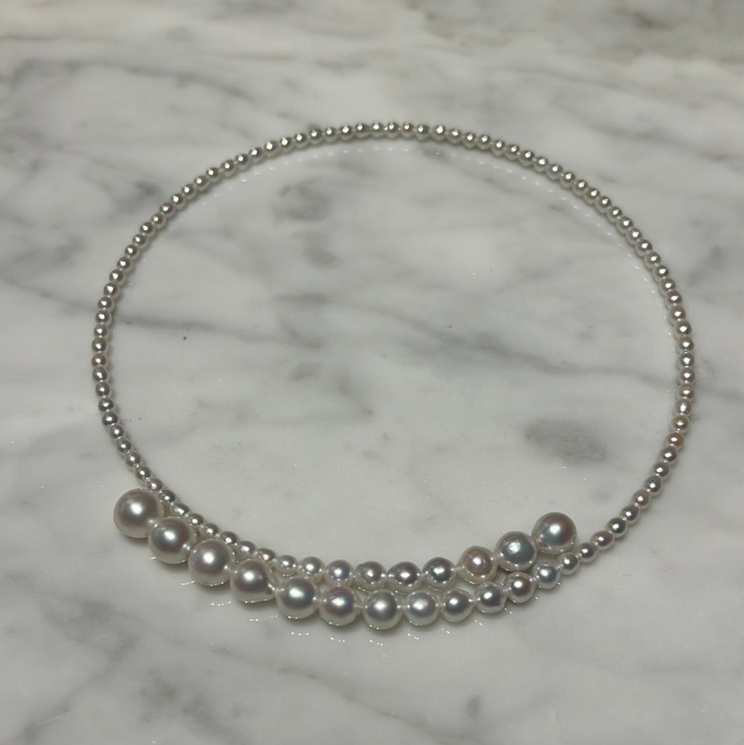 Pearl Choker Necklace and Bracelet