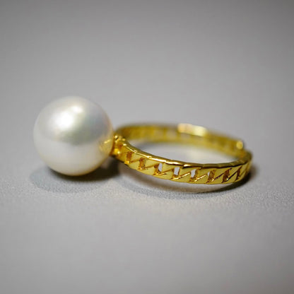 Chain Pearl Ring