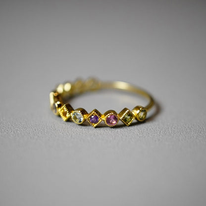 Multi Color Stone Ring