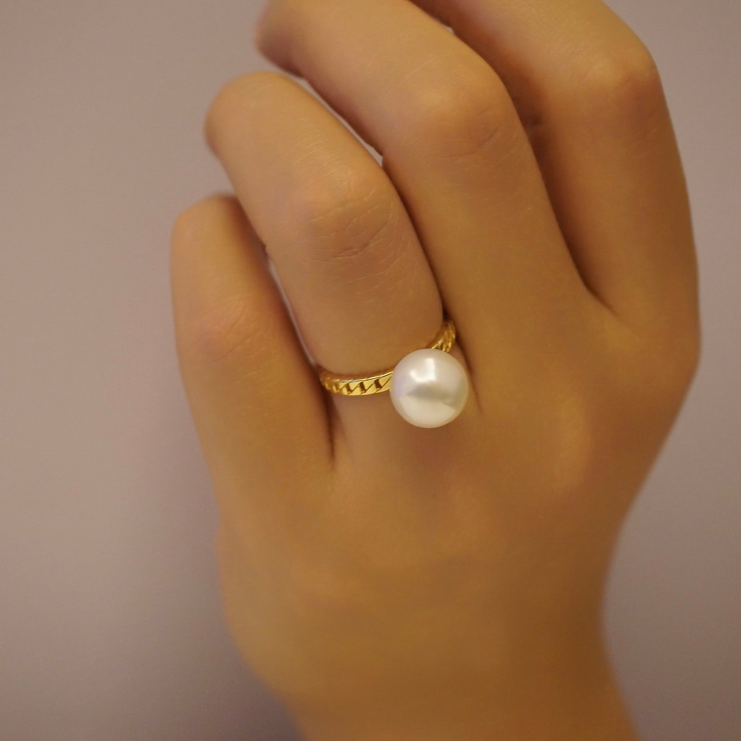 Chain Pearl Ring