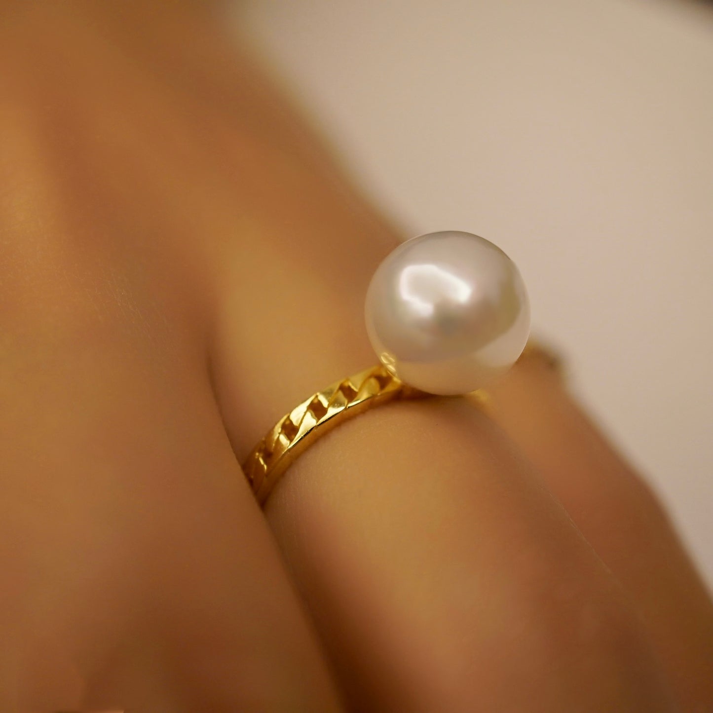 Chain Pearl Ring