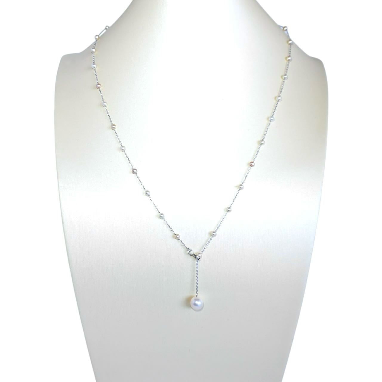 Color Baby Pearl Station Necklace & Bracelet