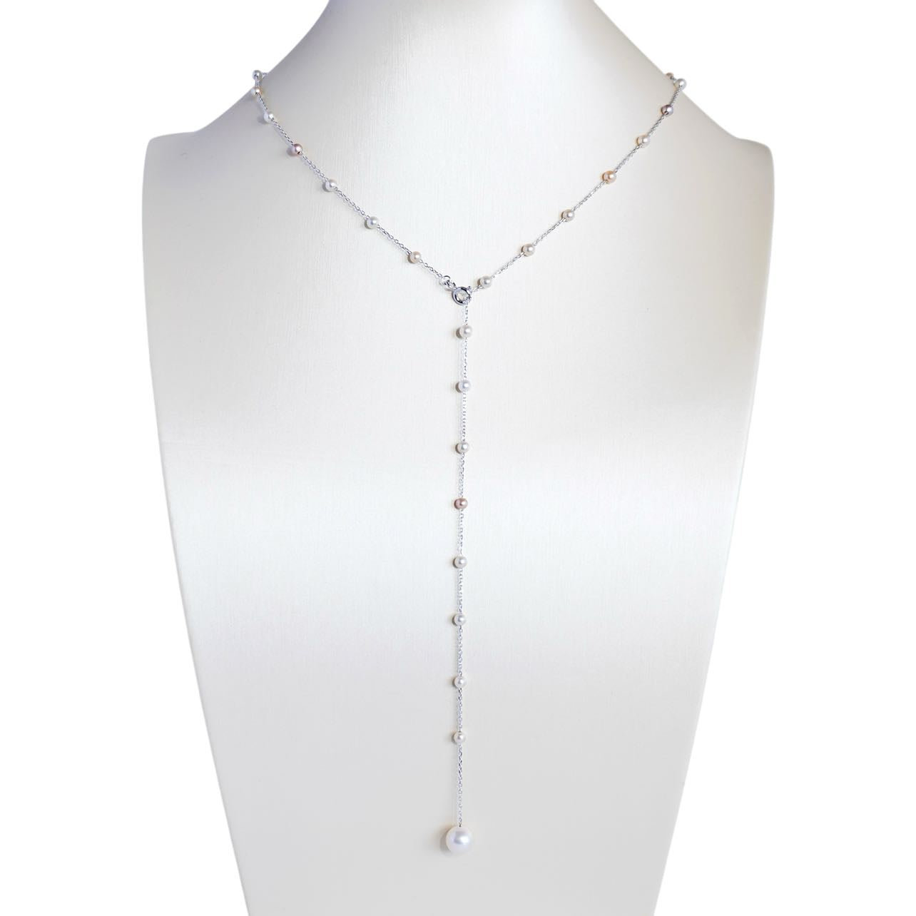 Color Baby Pearl Station Necklace & Bracelet